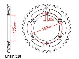 Звезда задняя Sunstar 1-3565-45